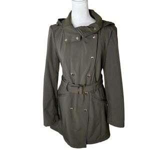 Calvin Klein Women’s Hooded Coat Almond Green Measures M